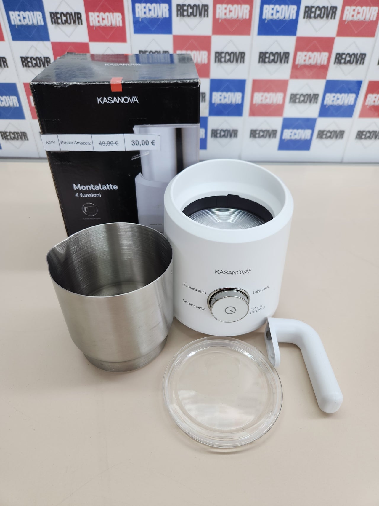 Espumador leche 500W 4 en 1, jarra 700 ml blanco