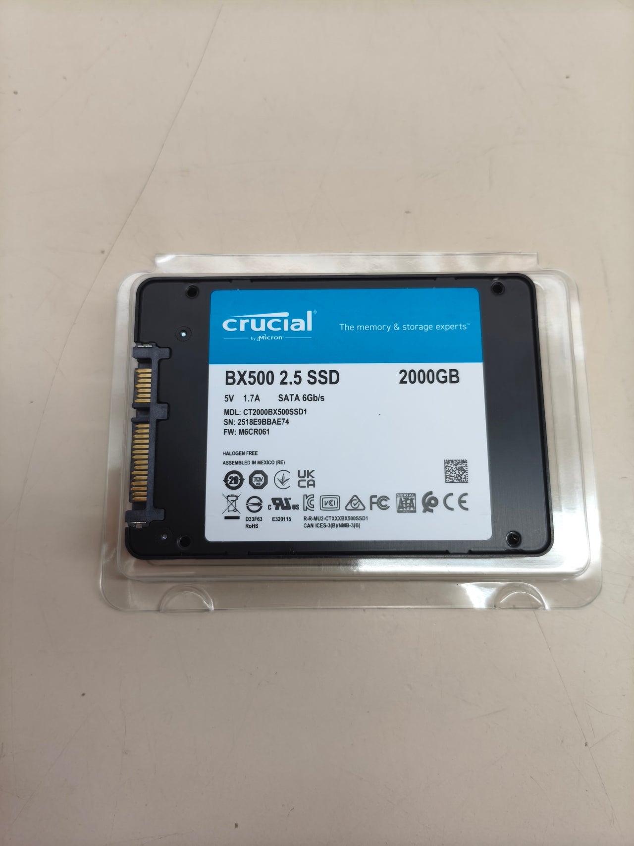 SSD Crucial BX500 2 TB SATA 2,5"