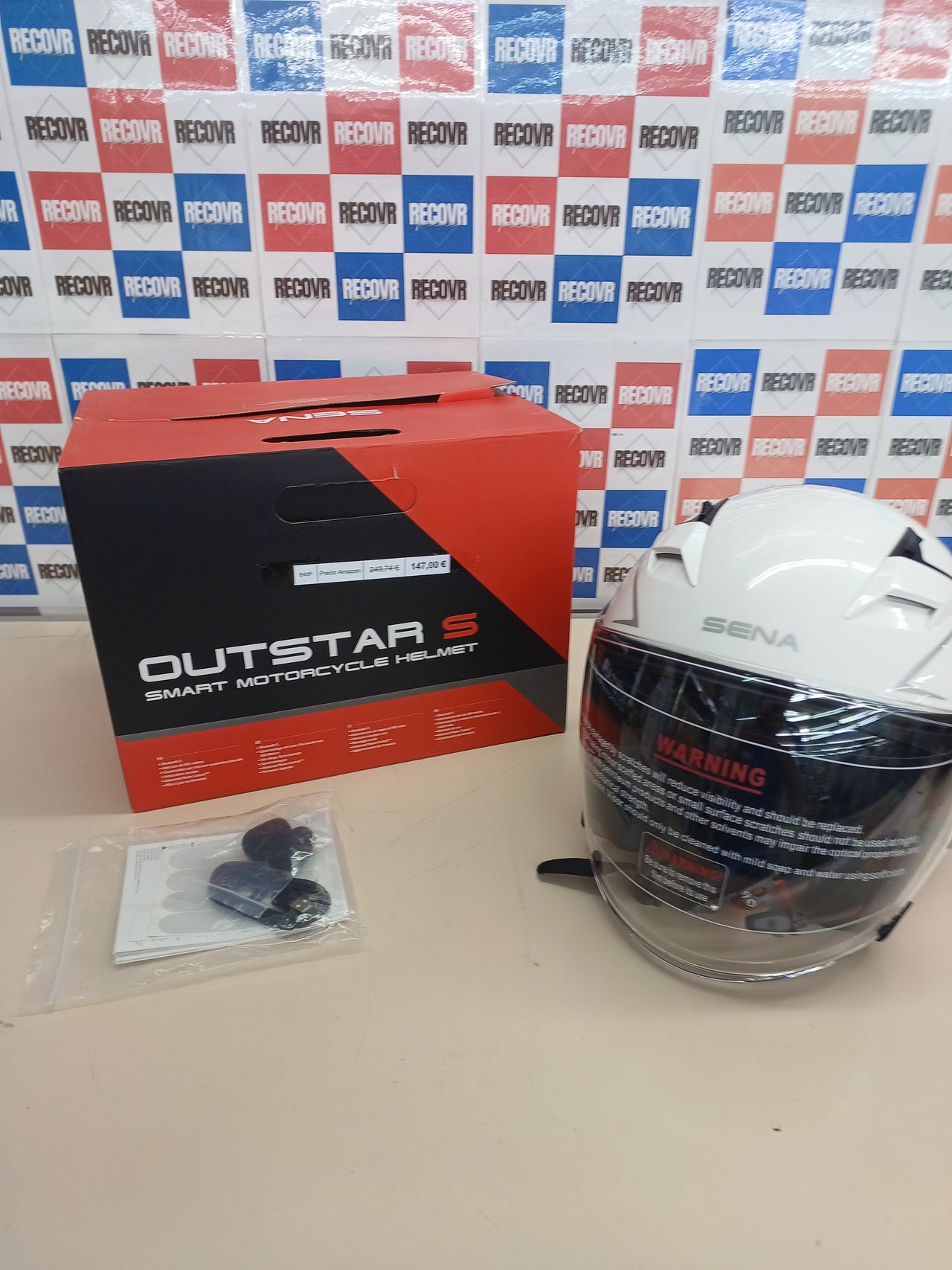 Casco jet Bluetooth intercom Sena Outstar S XL blanco