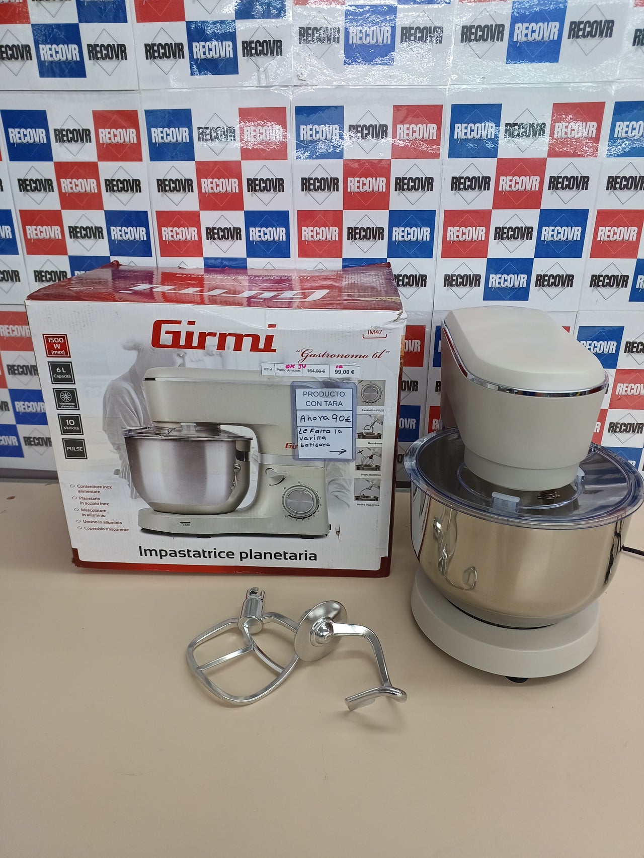 Amasadora planetaria 1500W de 6 L Girmi IM47