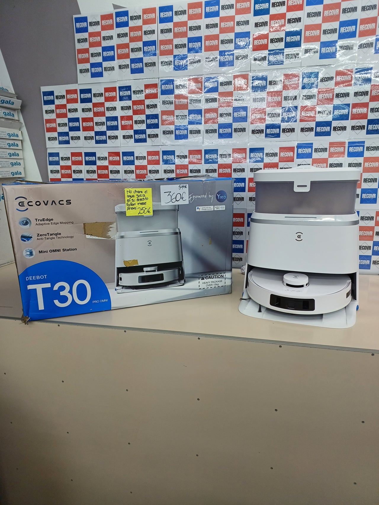 Robot aspirador 11000Pa fregado agua caliente T30 Pro Ecovacs