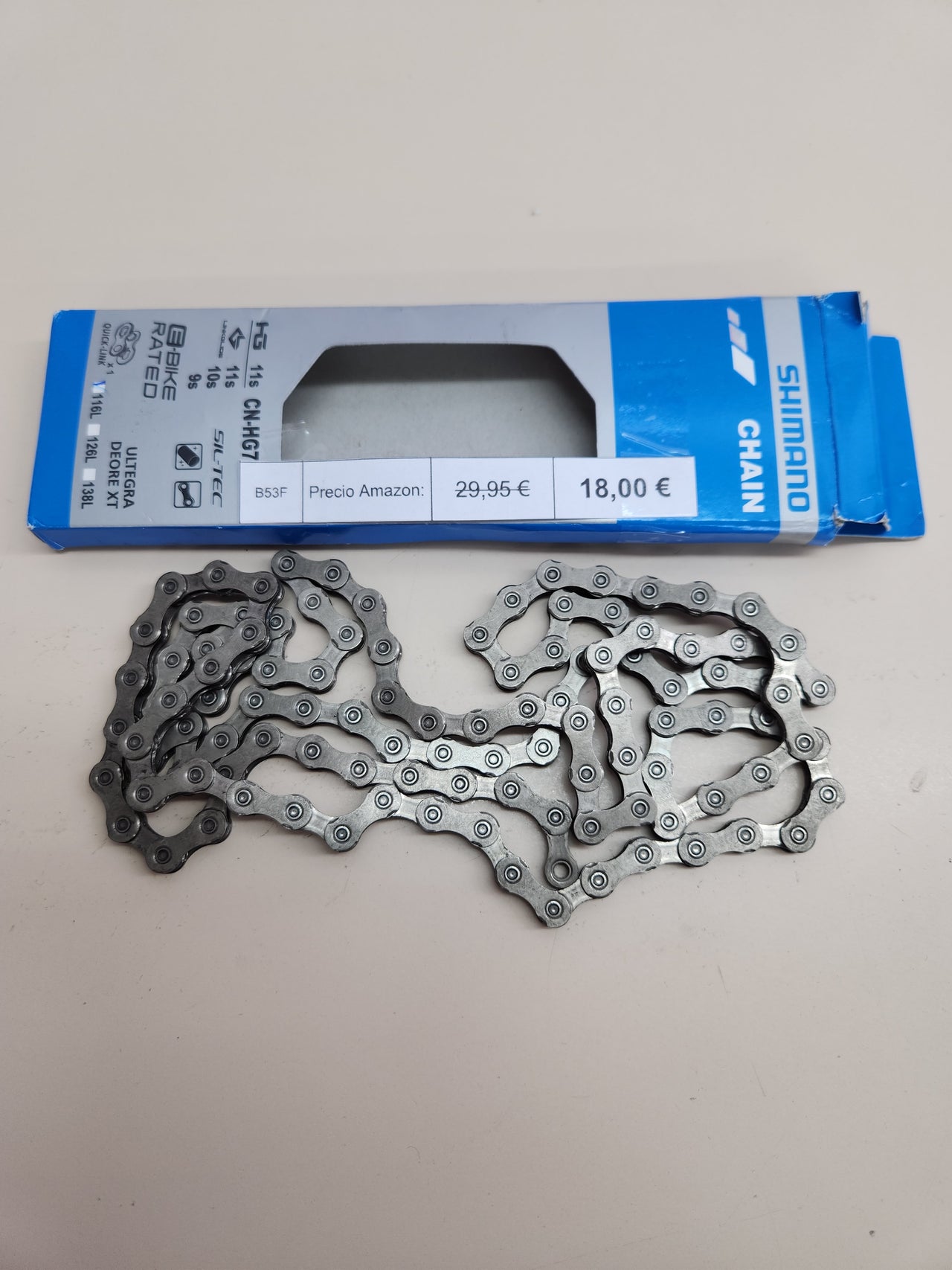 Cadena bici 11 velocidades Shimano CN‑HG701‑11 XT/Ultegra