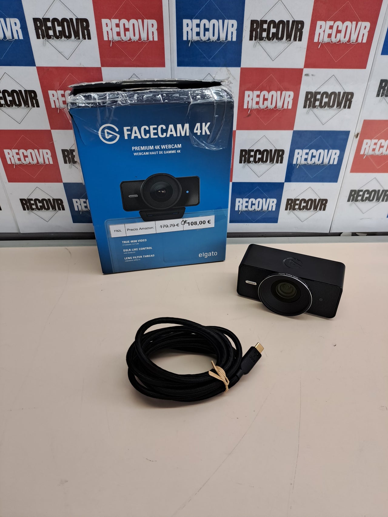 Webcam 4K 60fps tipo estudio Elgato Facecam 4K USB-C