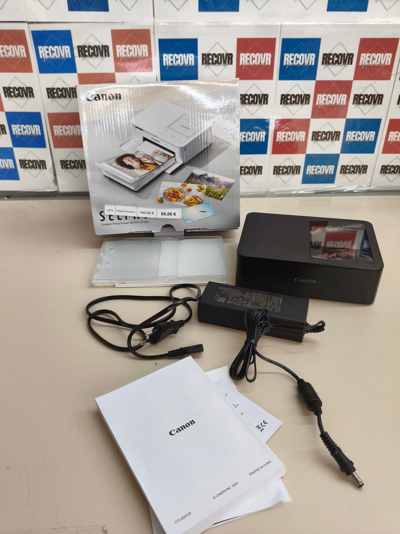 Canon Selphy CP1500, impresora fotográfica portátil, WiFi, USB-C, negra