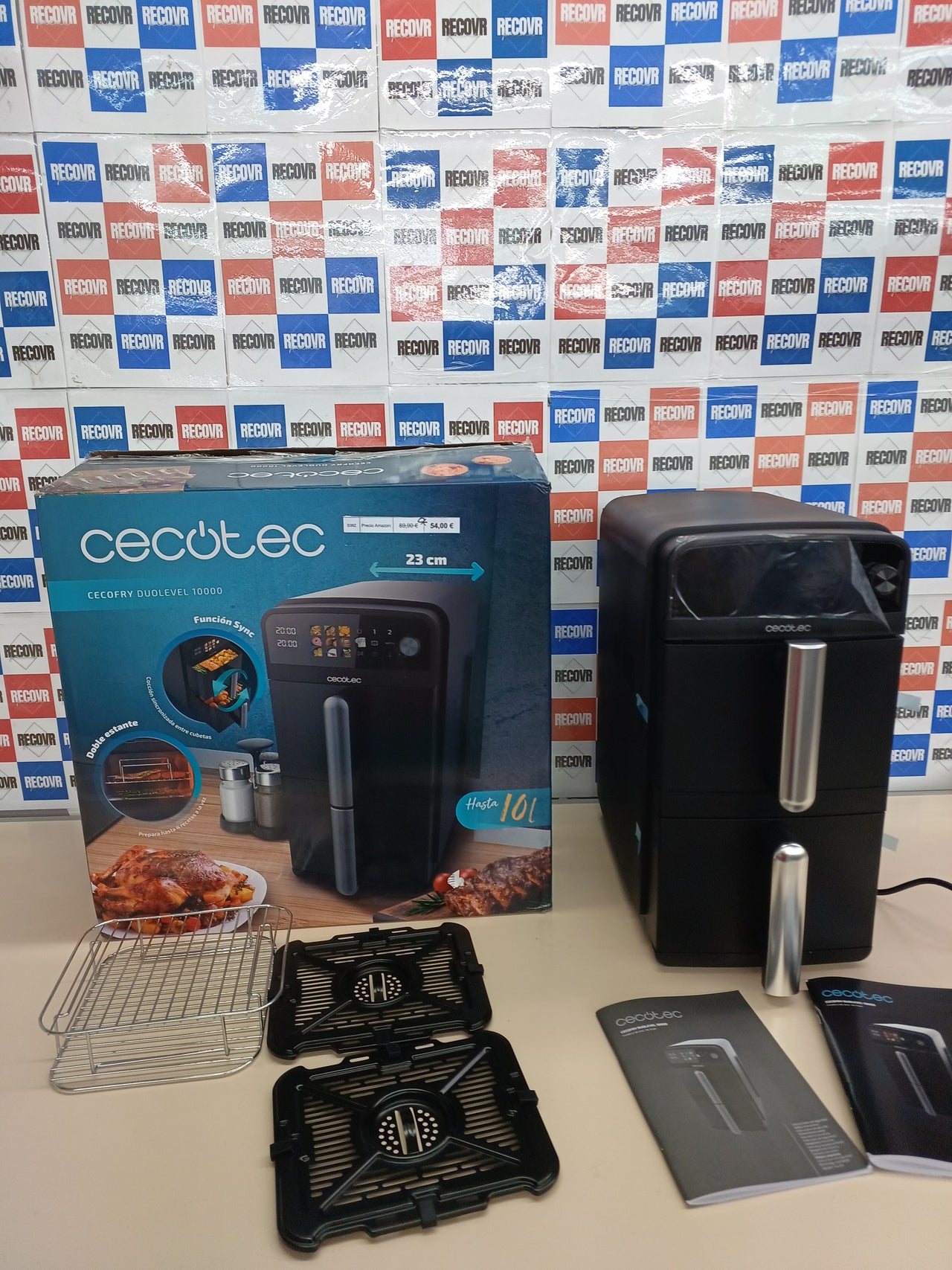 Freidora de aire 10 L 2400 W doble cubeta táctil – Cecotec