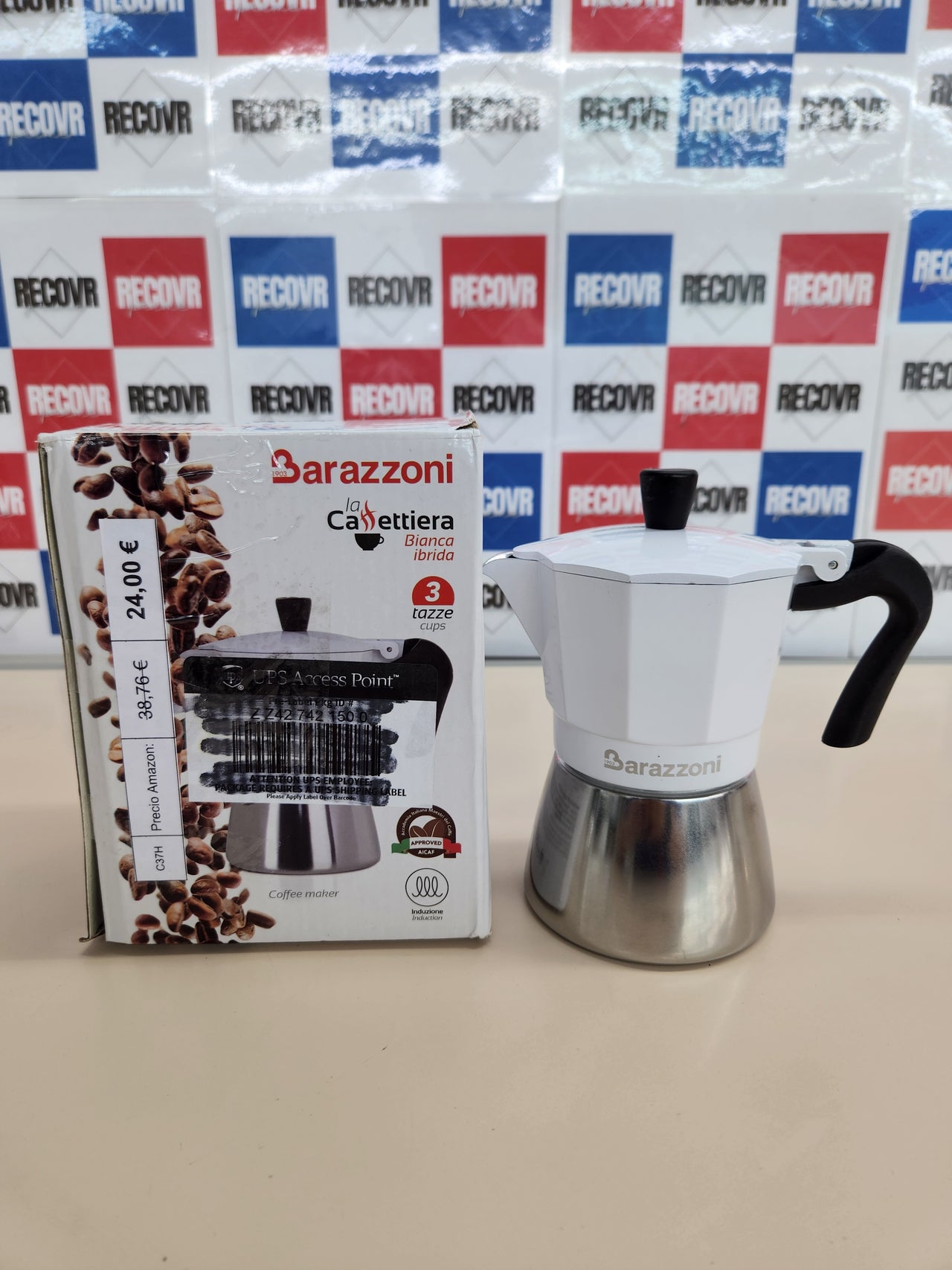 Cafetera 3 tazas, apta para todas las placas Barazzoni