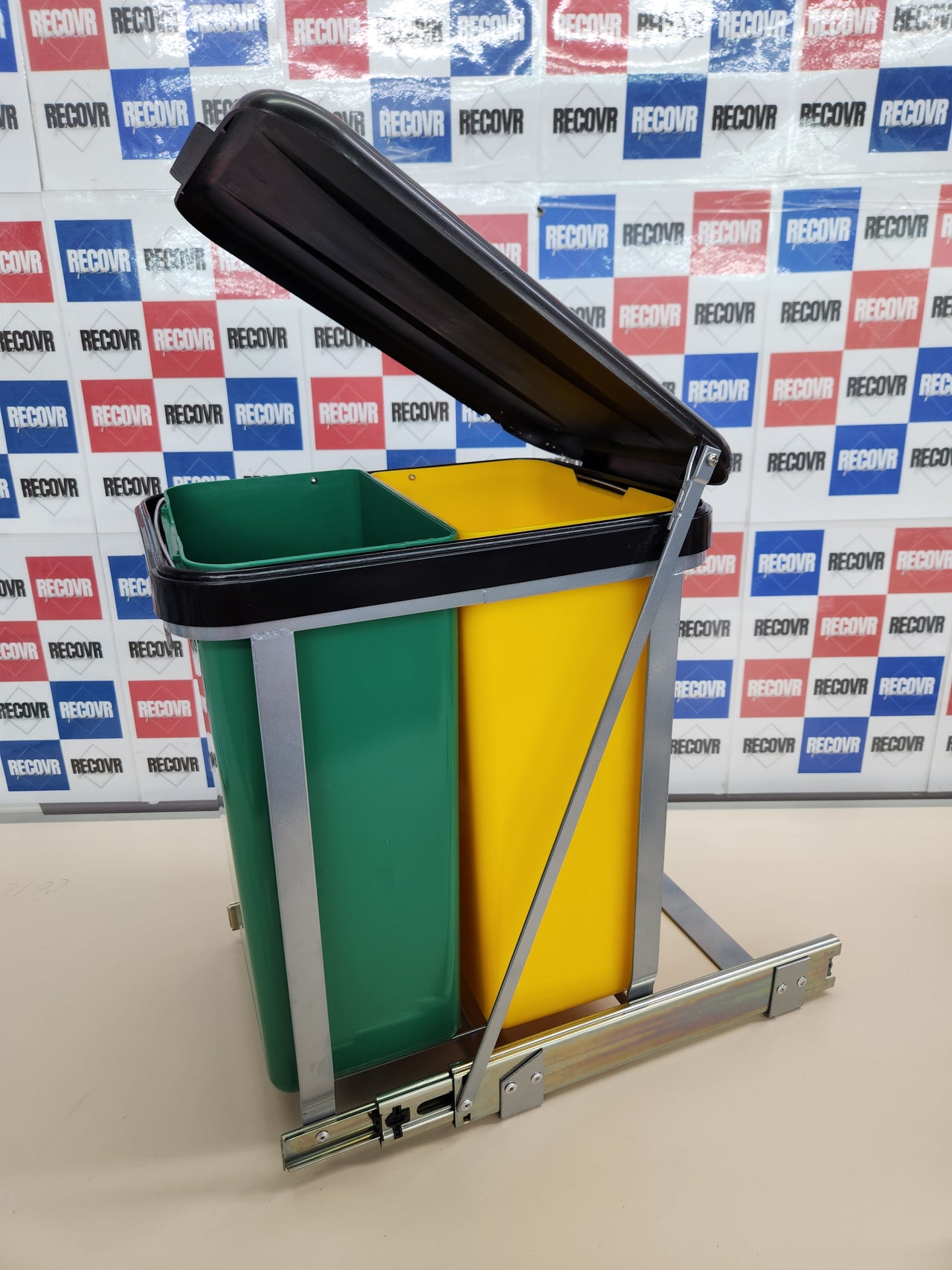 Cubo de basura cocina, 2 compartimentos 8 L