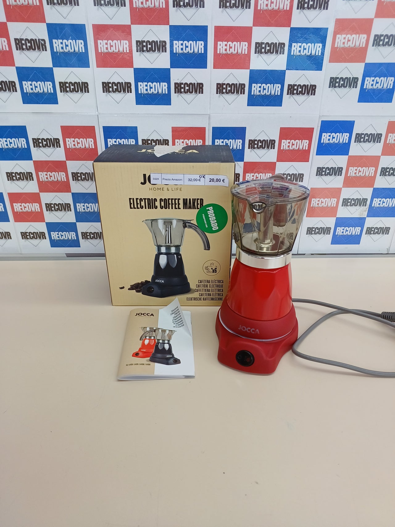 Cafetera Italiana Eléctrica 6 Tazas Jocca