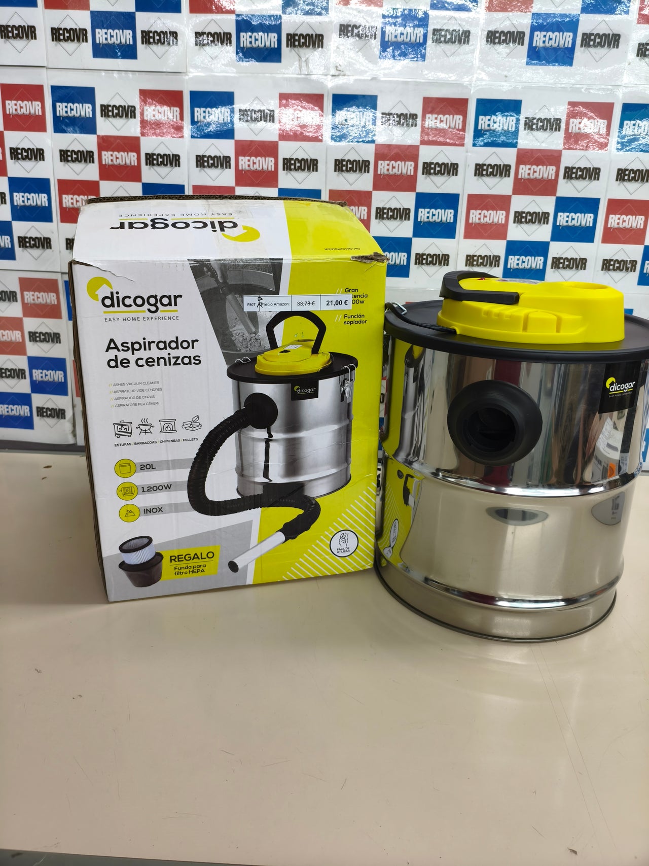 Aspirador de cenizas Dicogar 1200W 20 L