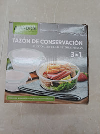 Fiambrera de cristal Andra 3 en 1