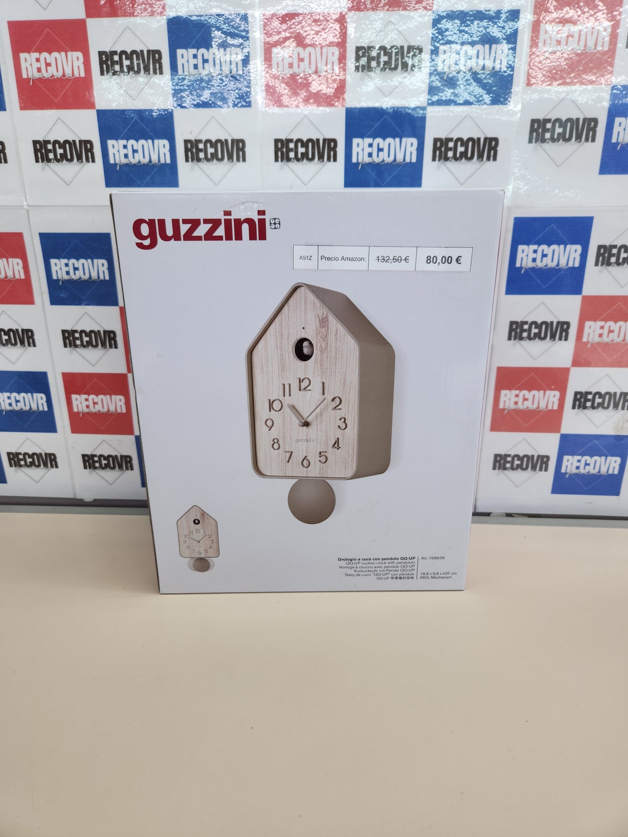 Reloj de Pared con péndulo Guzzini - Gris 19x10x37 cm