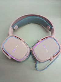 Cascos gaming RGB micrófono extraíble Rosa Mars