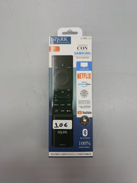 Mando compatible con TVs Samsungs, LCD/LED, no requiere configuración, códigos Samsungs preinstalados, Bluetooth, función de voz