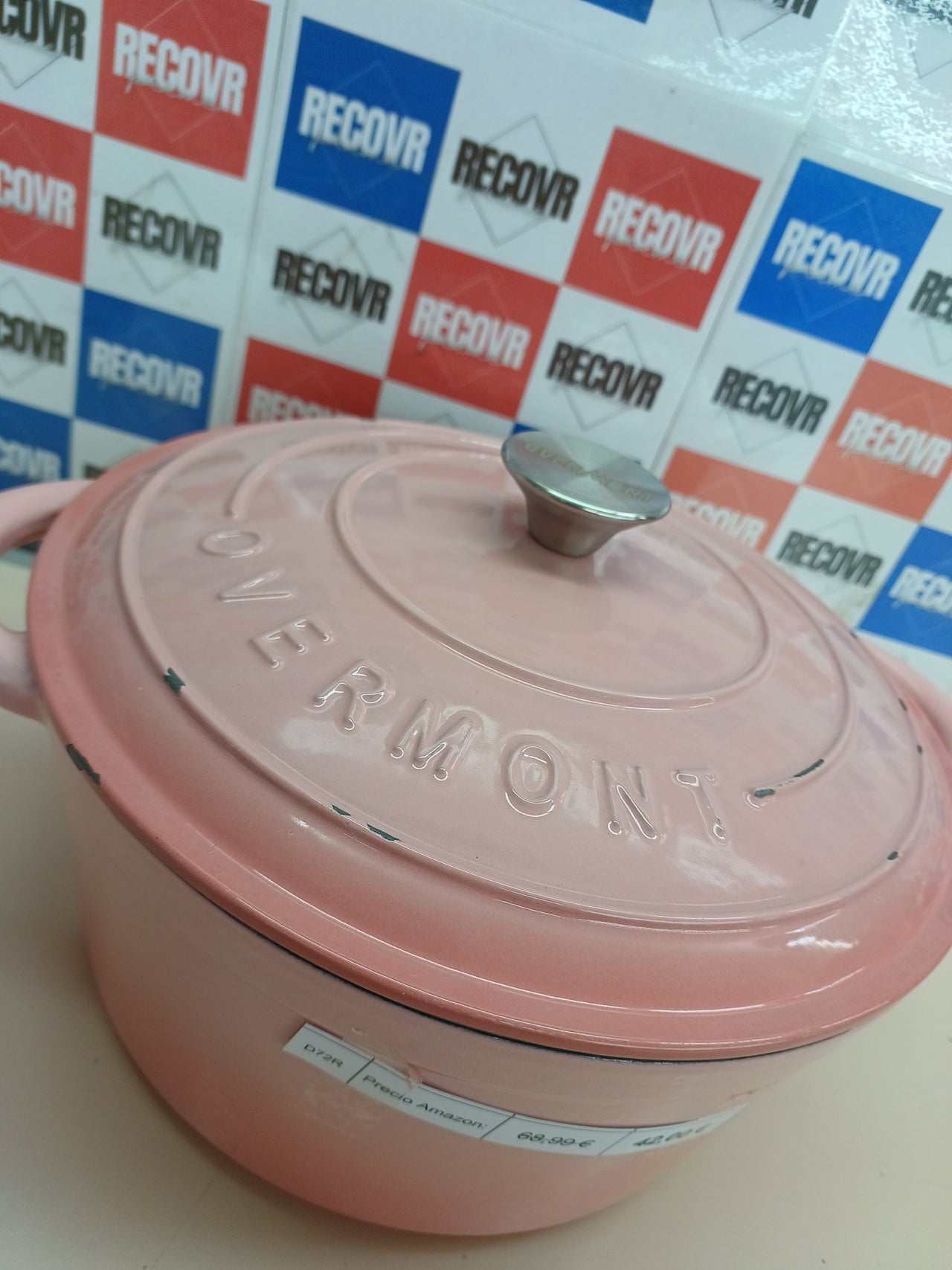 Olla hierro fundido esmaltada Ø28 cm rosa – Overmont