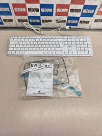 Teclado QWERTY con cable Bluestork para Mac, blanco