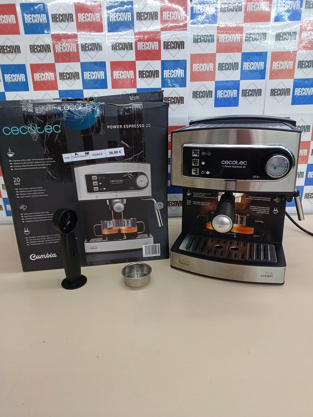 Cafetera espresso manual 20 bares 850 W 1,6 L – Cecotec