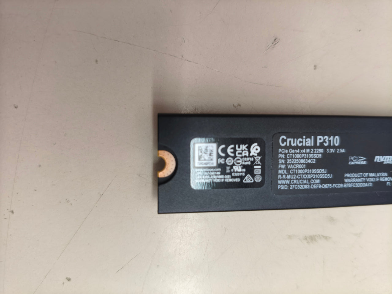 SSD Crucial P310 1 TB PCIe Gen4 para PS5