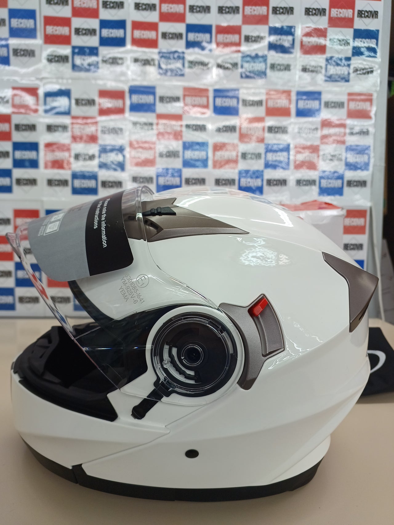 Casco Moto talla S (55 56 cm) Modular ECE Homologado - YEMA E13-0510253-WS  Casco de Moto Integral Scooter para Mujer Hombre Adultos con Doble Visera-Blanco-