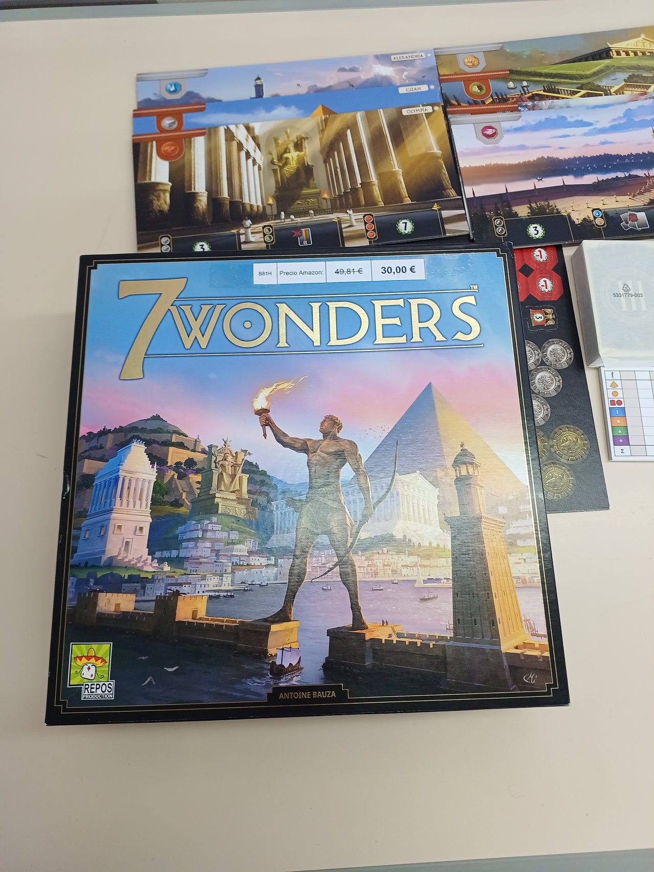 Juego de Mesa 7 Wonders en Italiano, para 3-7 Jugadores, Edad 10+ Asmodee