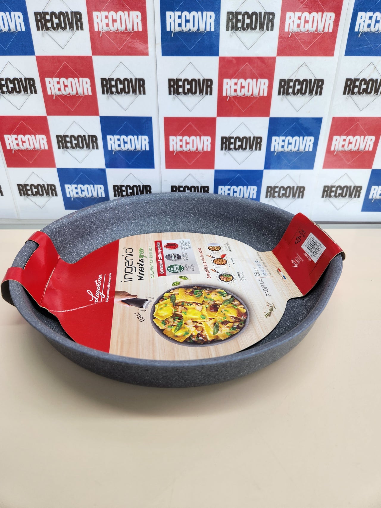 Sartén 28 cm, sartén de aluminio 100% reciclado, para gas, horno e inducción, Lagostina