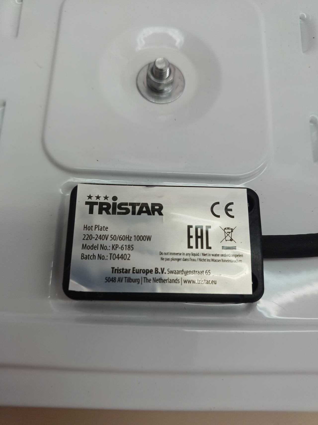 Hornillo eléctrico 1000W 15 cm portátil – Tristar