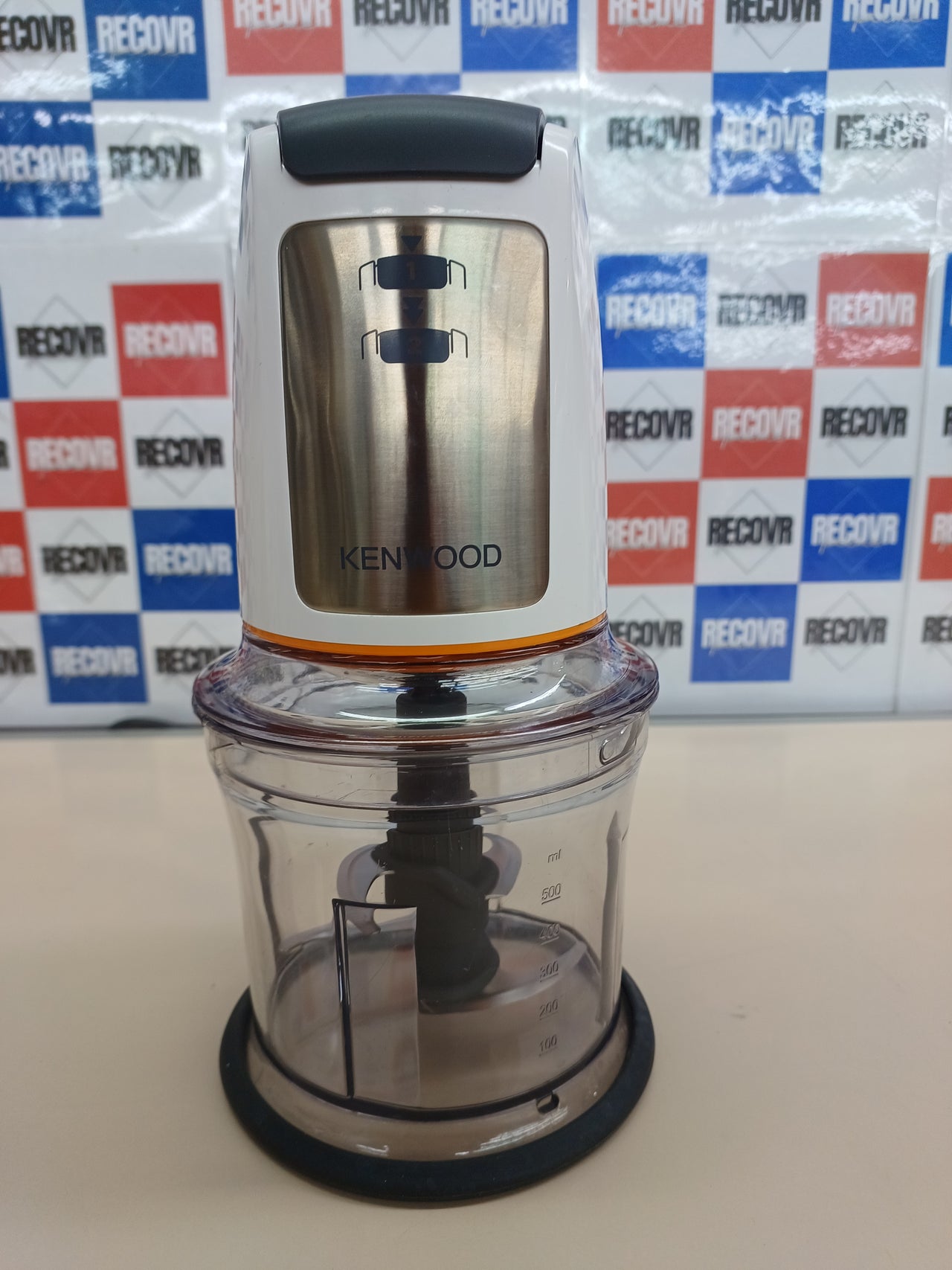 Picadora 500W, 0,5L, 2 Velocidades con Recipiente Cuatro Cuchillas, Anillo Antideslizante para Mayor Estabilidad, Apta para Lavavajillas, Blanca CHP61.100WH Kenwood Easy Chop