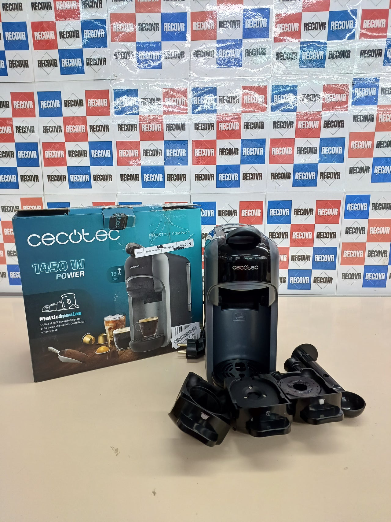 Cecotec Cafetera Cápsulas Express FreeStyle Compact. 1450W