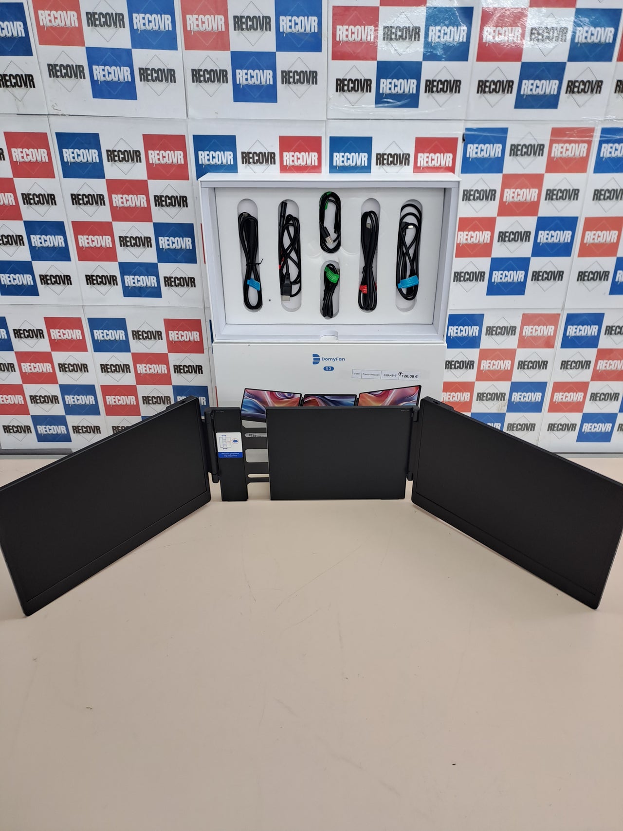 Monitor portátil triple 14” FHD extensor pantalla domyfan