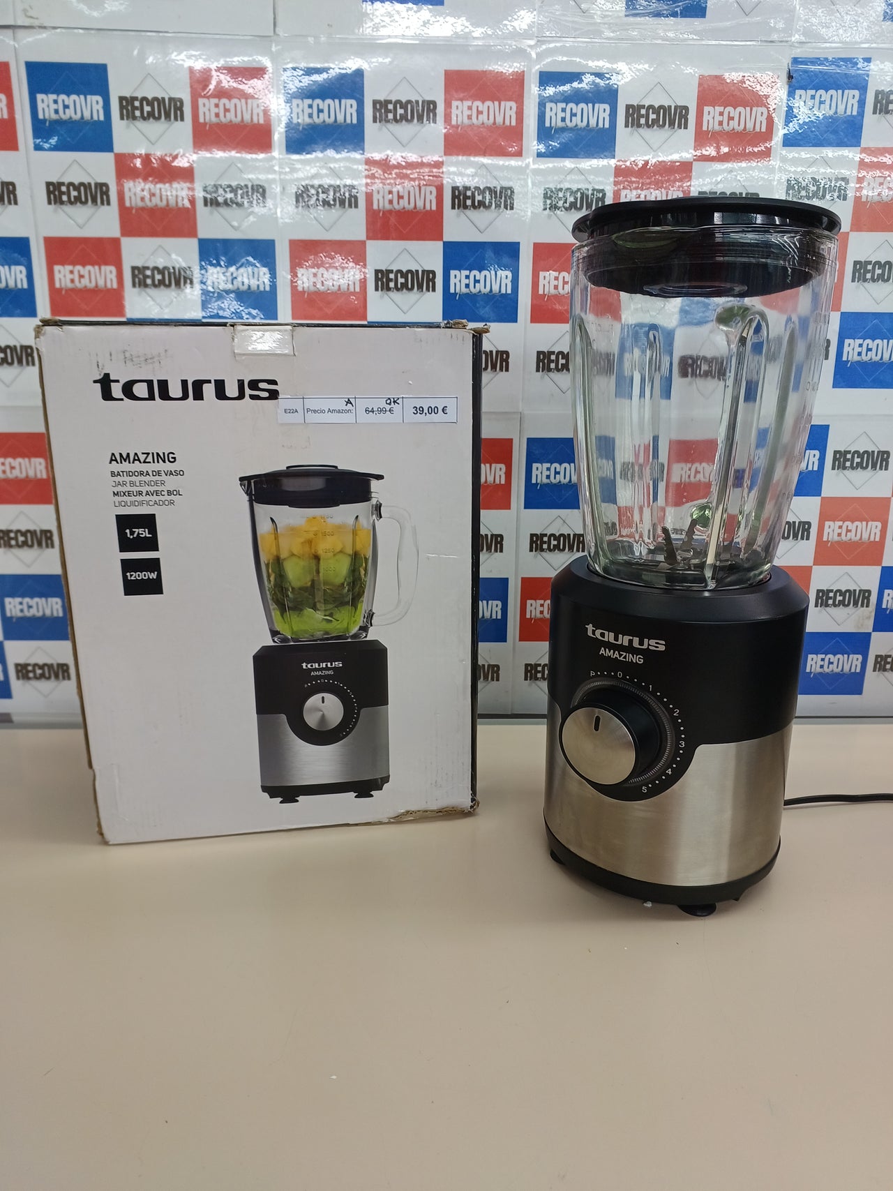Batidora de vaso 1200 W jarra cristal 1,75 L pica hielo – Taurus