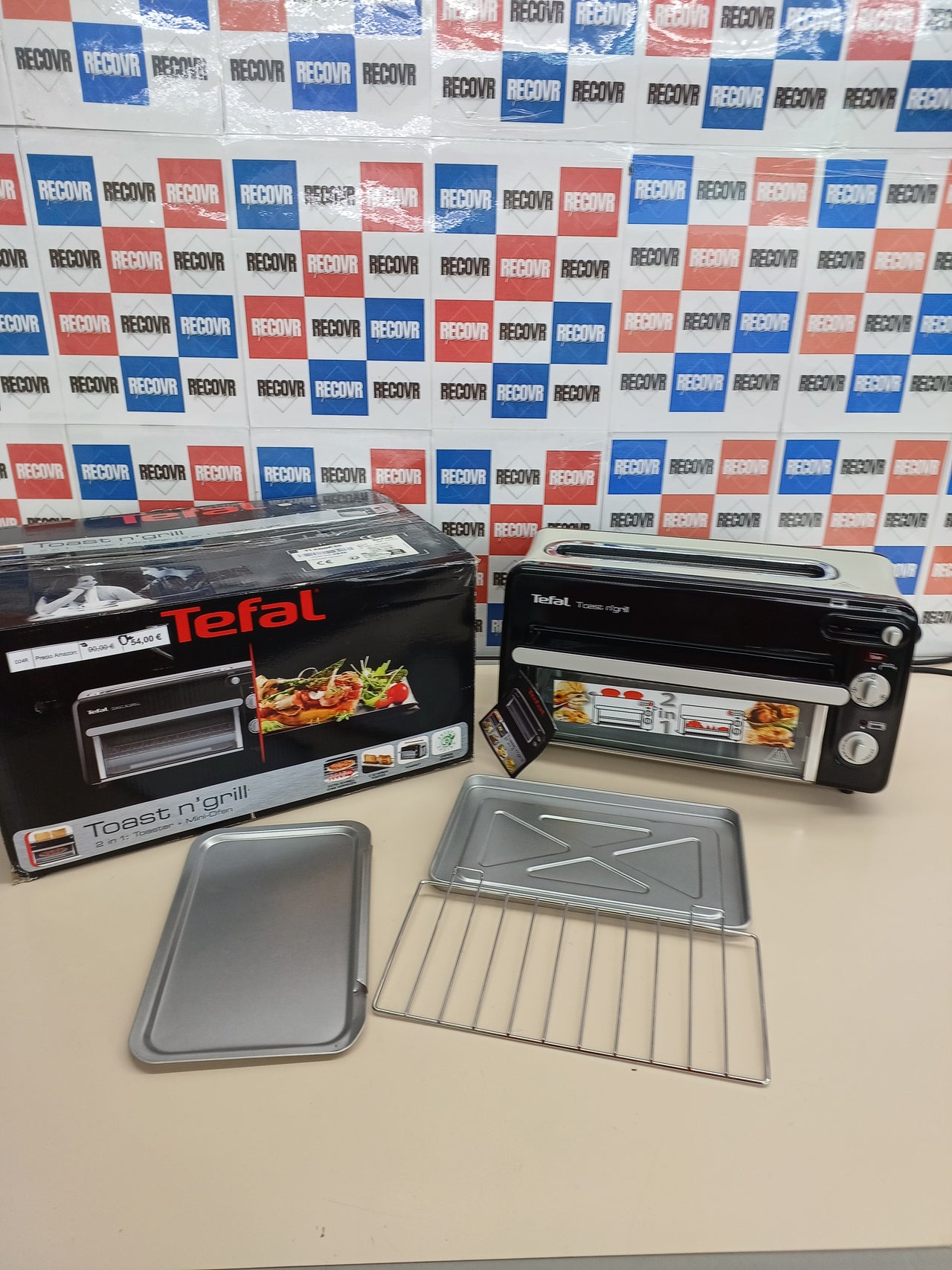 Tostadora-minihorno 2 en 1 acero negro – Tefal