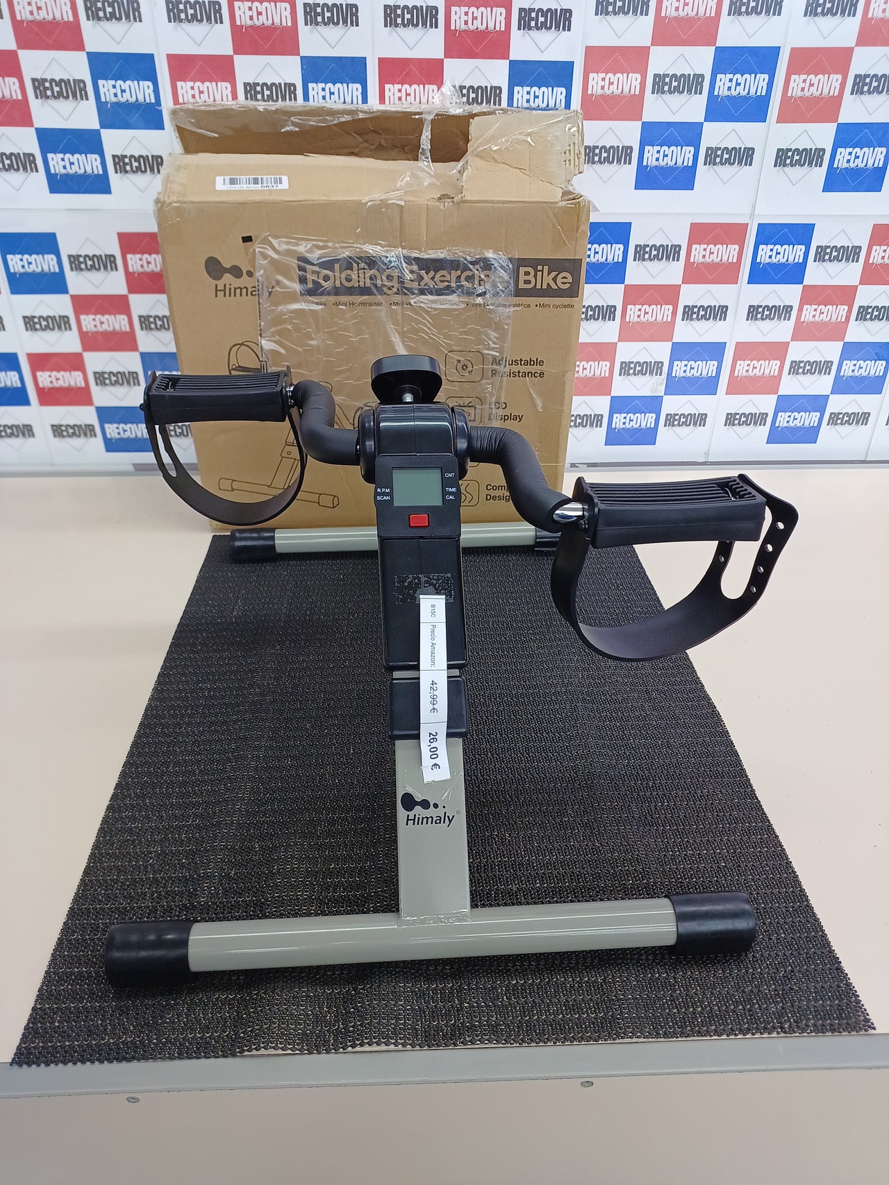 himaly Mini Bicicleta de Ejercicio Plegable Portátil para el Hogar Pedal Ejercitador Gimnasio Fitness Brazo Pierna Entrenamiento Resistencia Ajustable con Pantalla LCD para Mujeres y Hombres