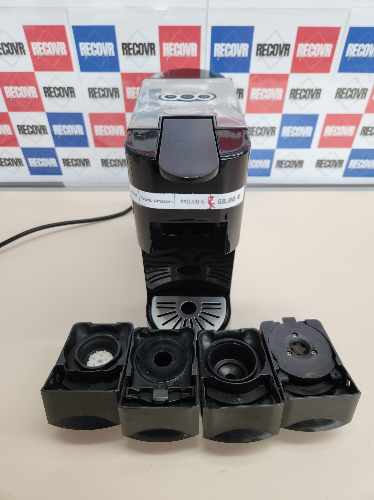 Cafetera 19 bares  multicápsulas,1450W, 800ml adaptadores para cápsulas Nespresso, Dolce Gusto, Lavazza a Modo Mio, monodosis ESE y café molido, 19 bares, depósito de agua extraíble Princess 249451