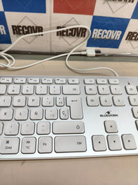 Teclado QWERTY con cable Bluestork para Mac, blanco