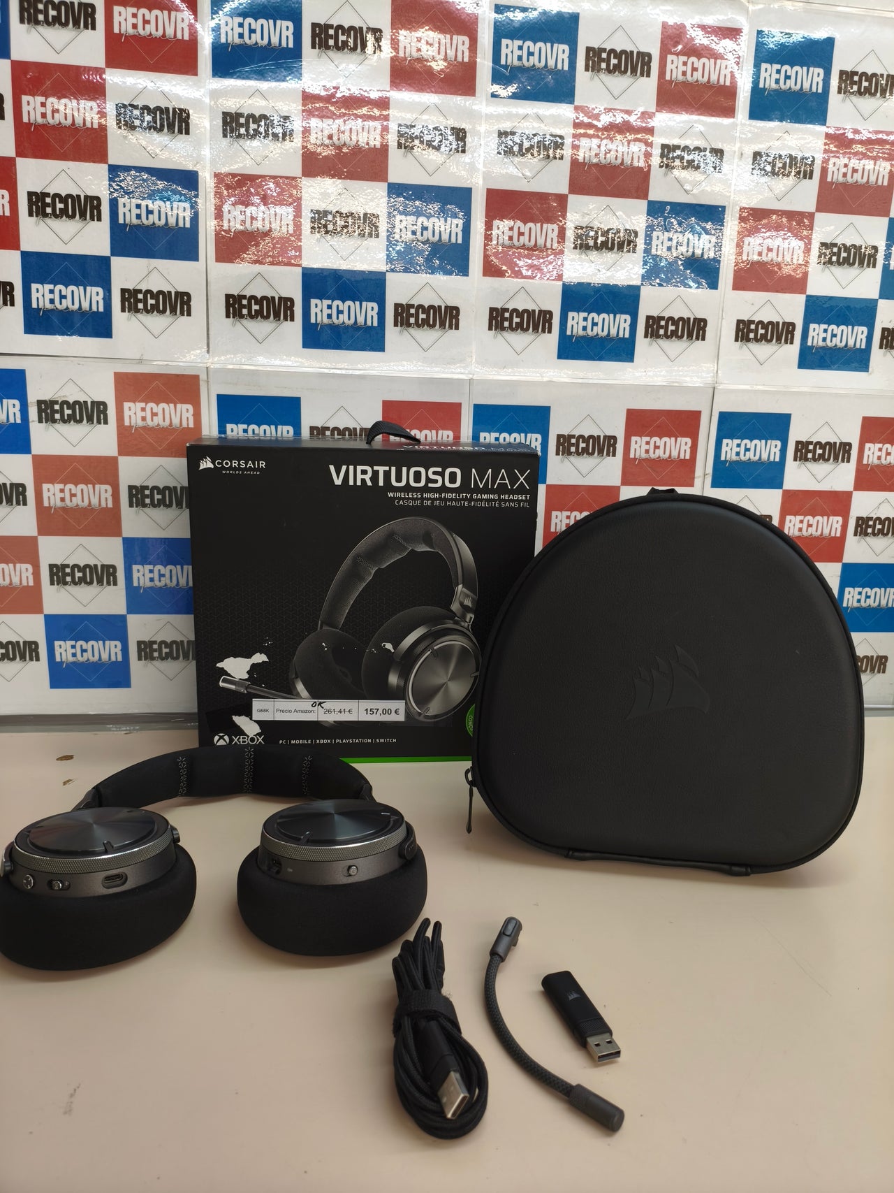 Corsair Virtuoso MAX, auriculares gaming inalámbricos Xbox, carbono