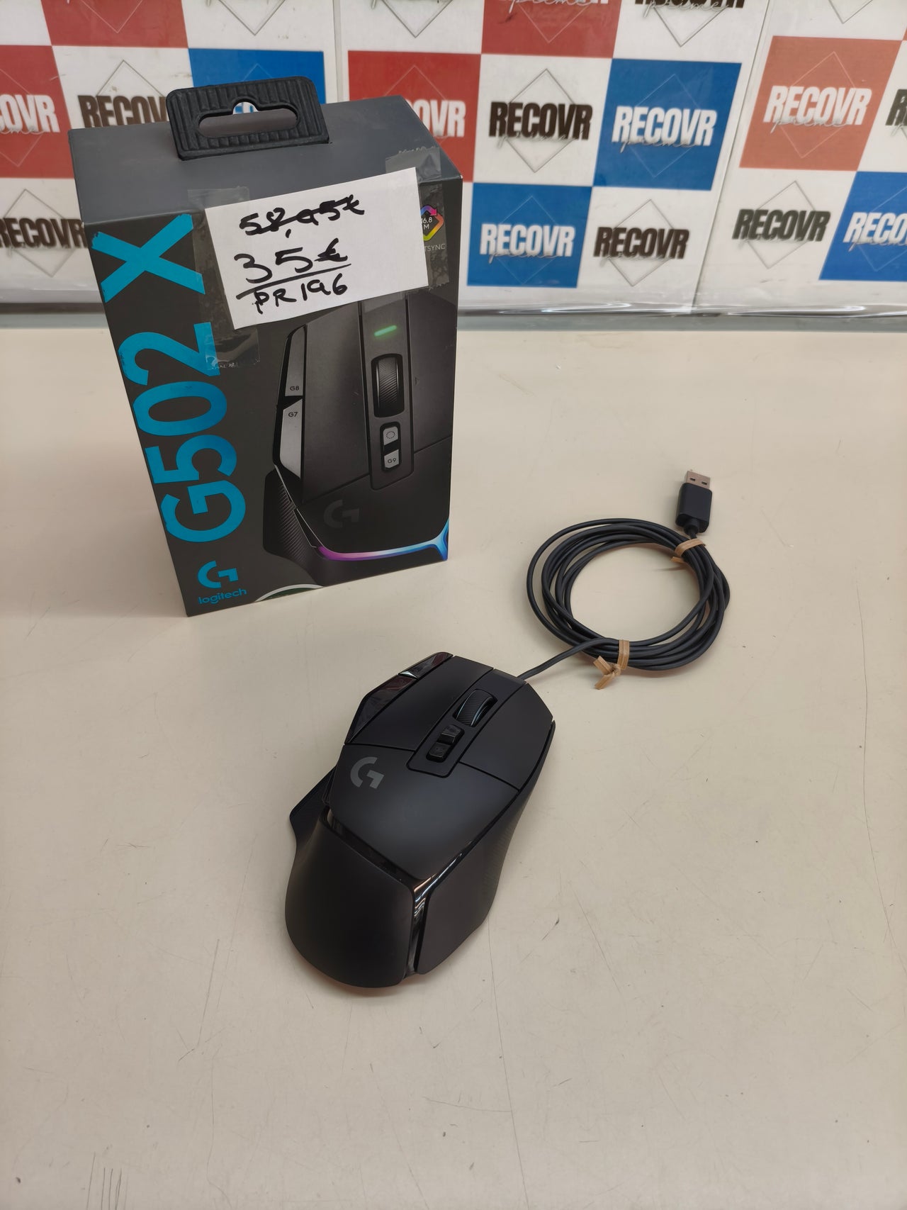 Ratón gaming con cable Logitech G502 X con sensor HERO 25K