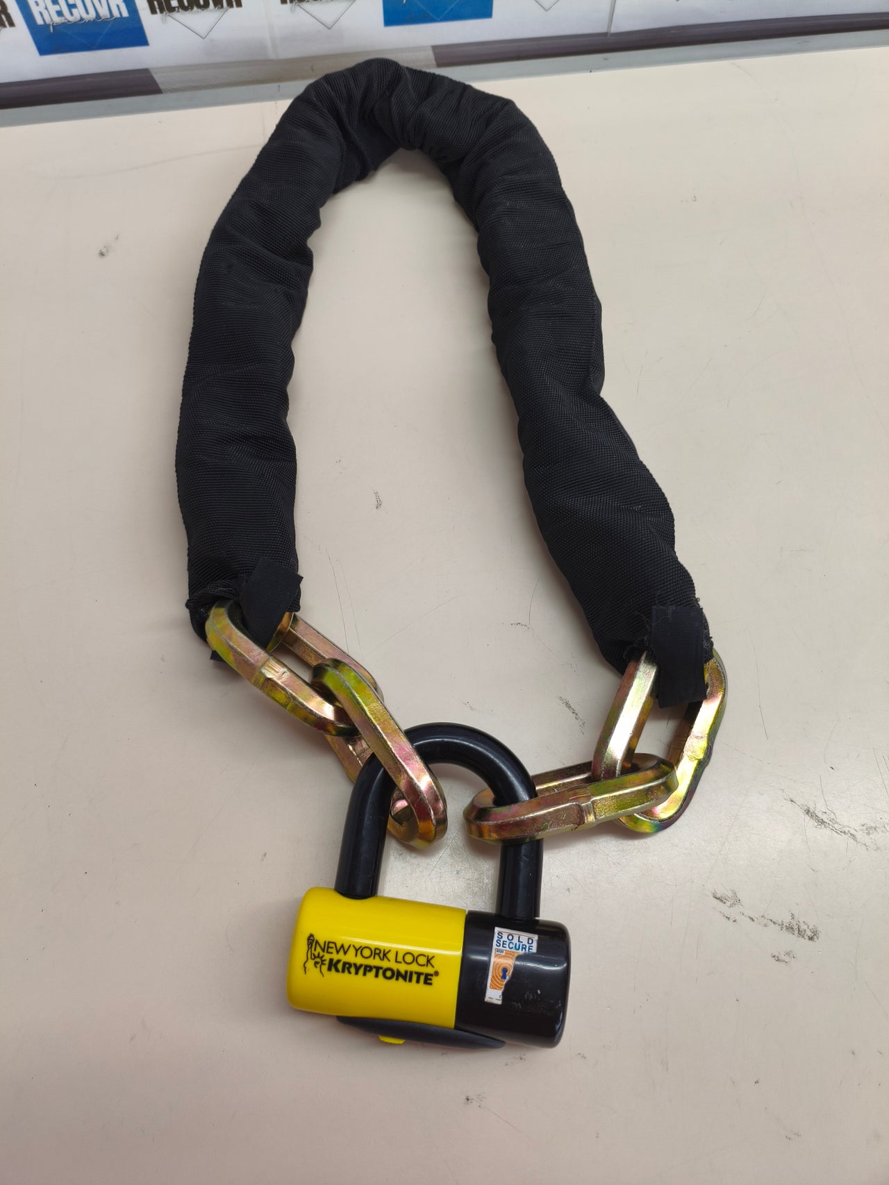 Cadena antirrobo NY Fahgettaboudit, 14 mm × 100 cm, disco de 15 mm.