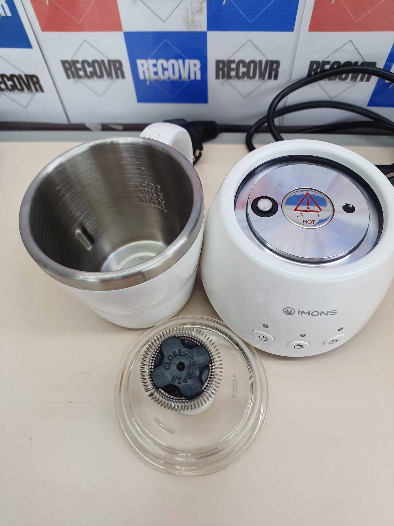 Espumador leche 70ml automático eléctrico y espuma de doble pared de acero inoxidable 304 para capuchino leche caliente chocolate caliente