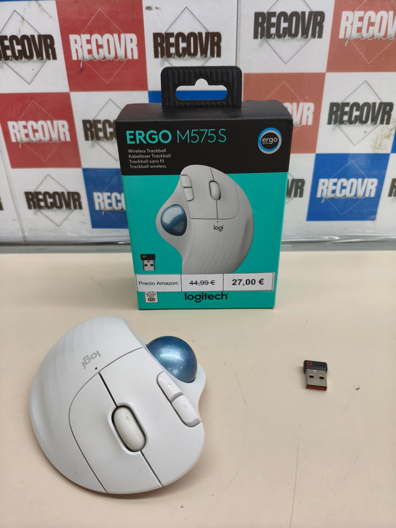 Ratón ergonómico inalámbrico Logitech Ergo M575S con trackball