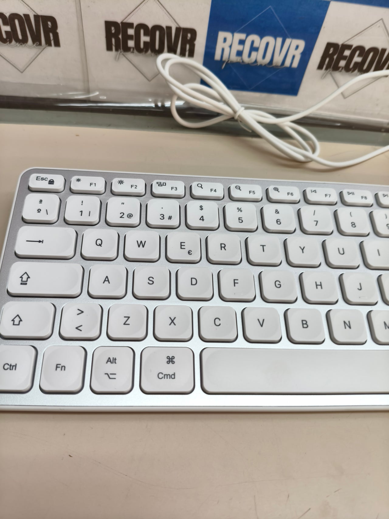 Teclado QWERTY con cable Bluestork para Mac, blanco