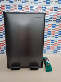 Cubo basura 2x30L pedal acero inox tapa suave SONGMICS