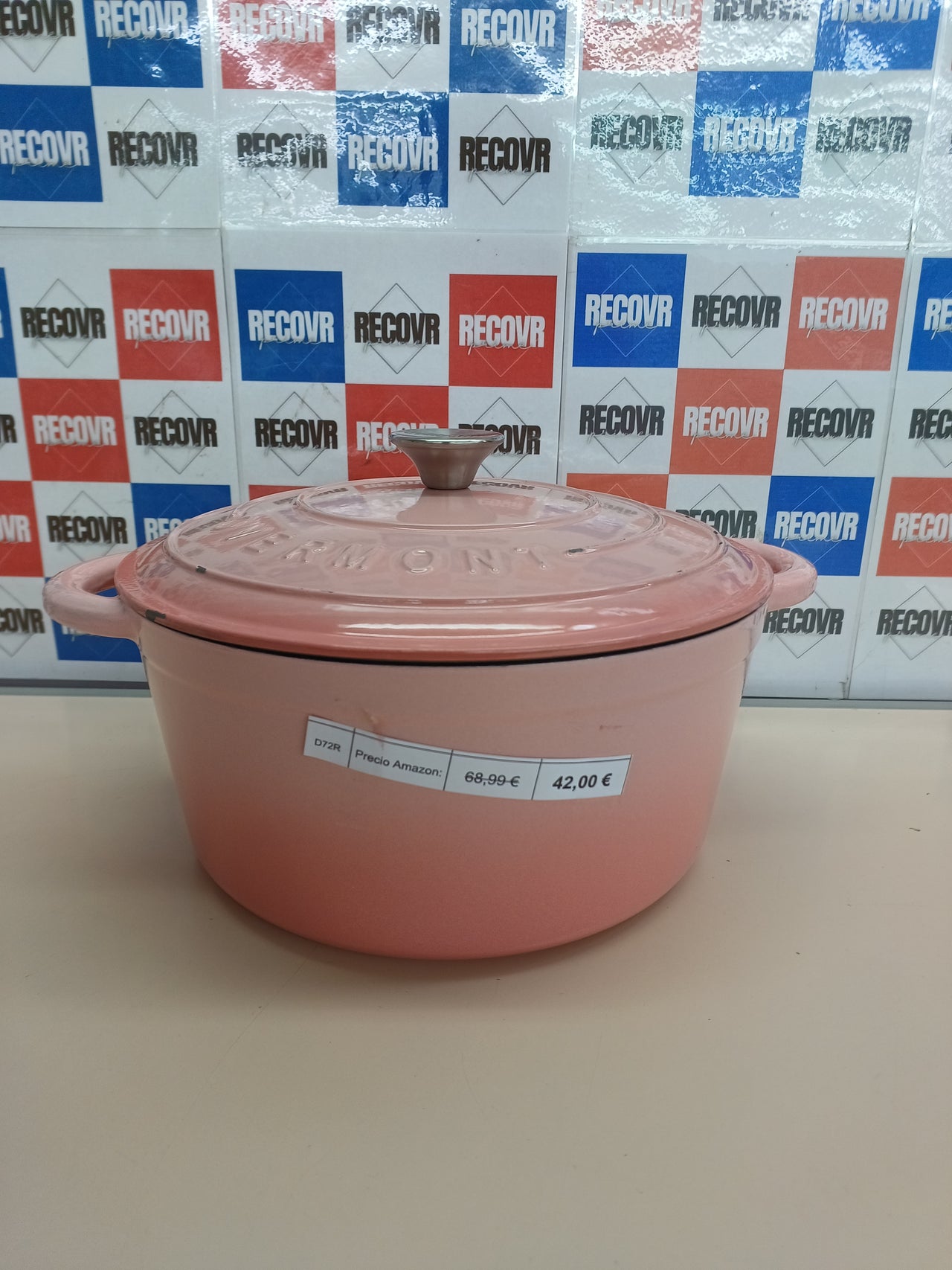 Olla hierro fundido esmaltada Ø28 cm rosa – Overmont