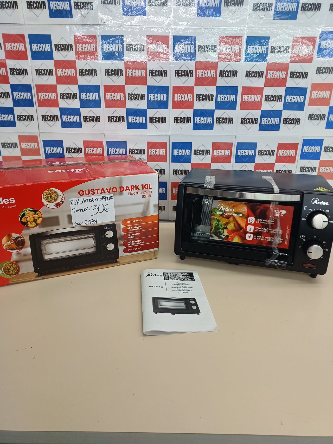 Horno eléctrico 10 L con temporizador y luz ARDES