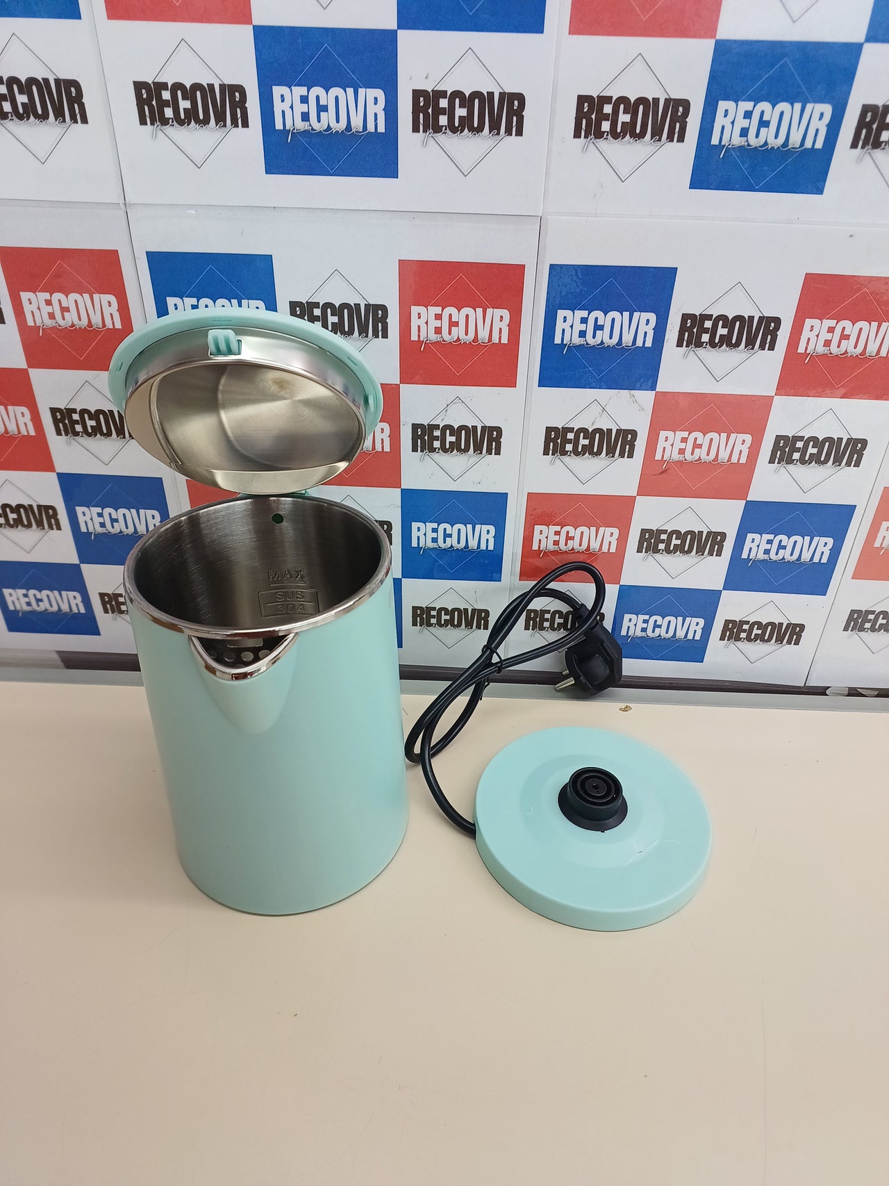 Hervidor eléctrico 0,8 L 1000 W acero verde rápido - Genérico