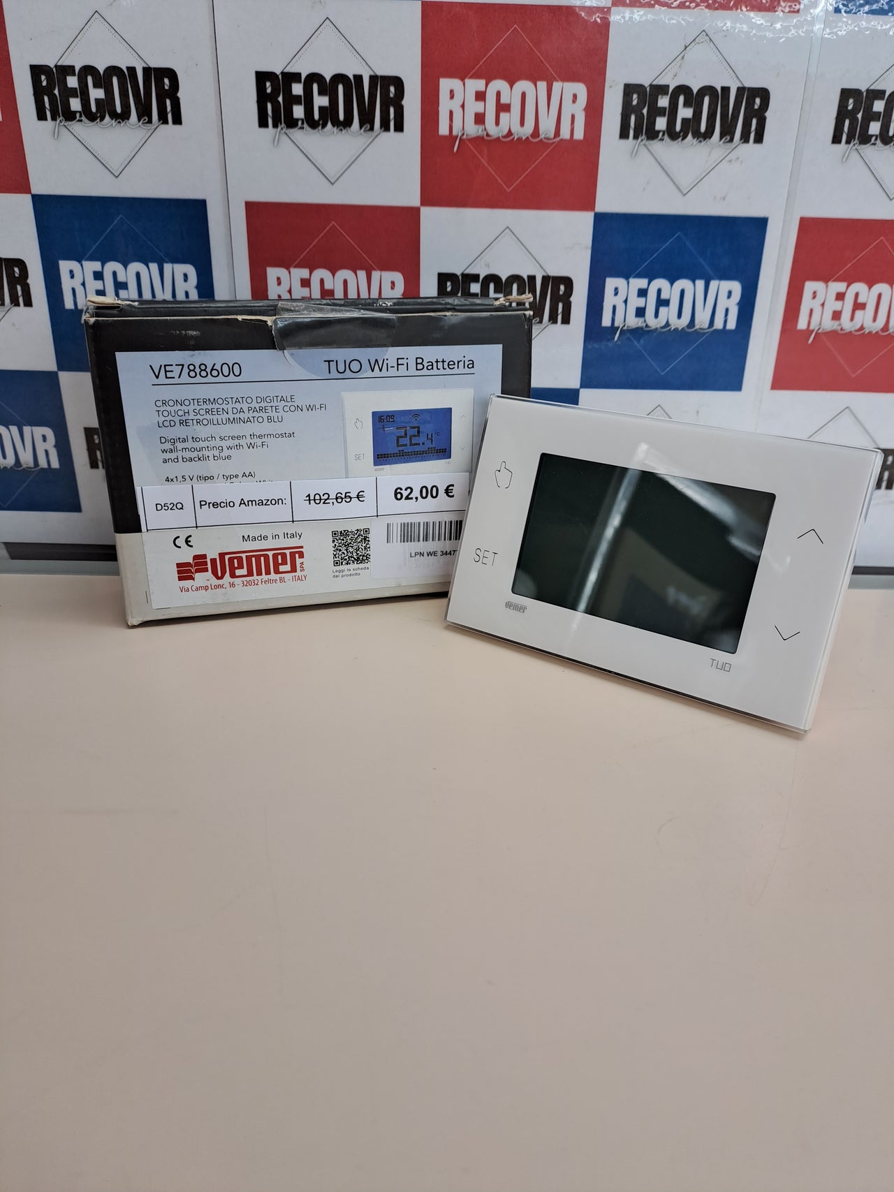 Termostato calefacción WiFi a pilas VEMER VE788600