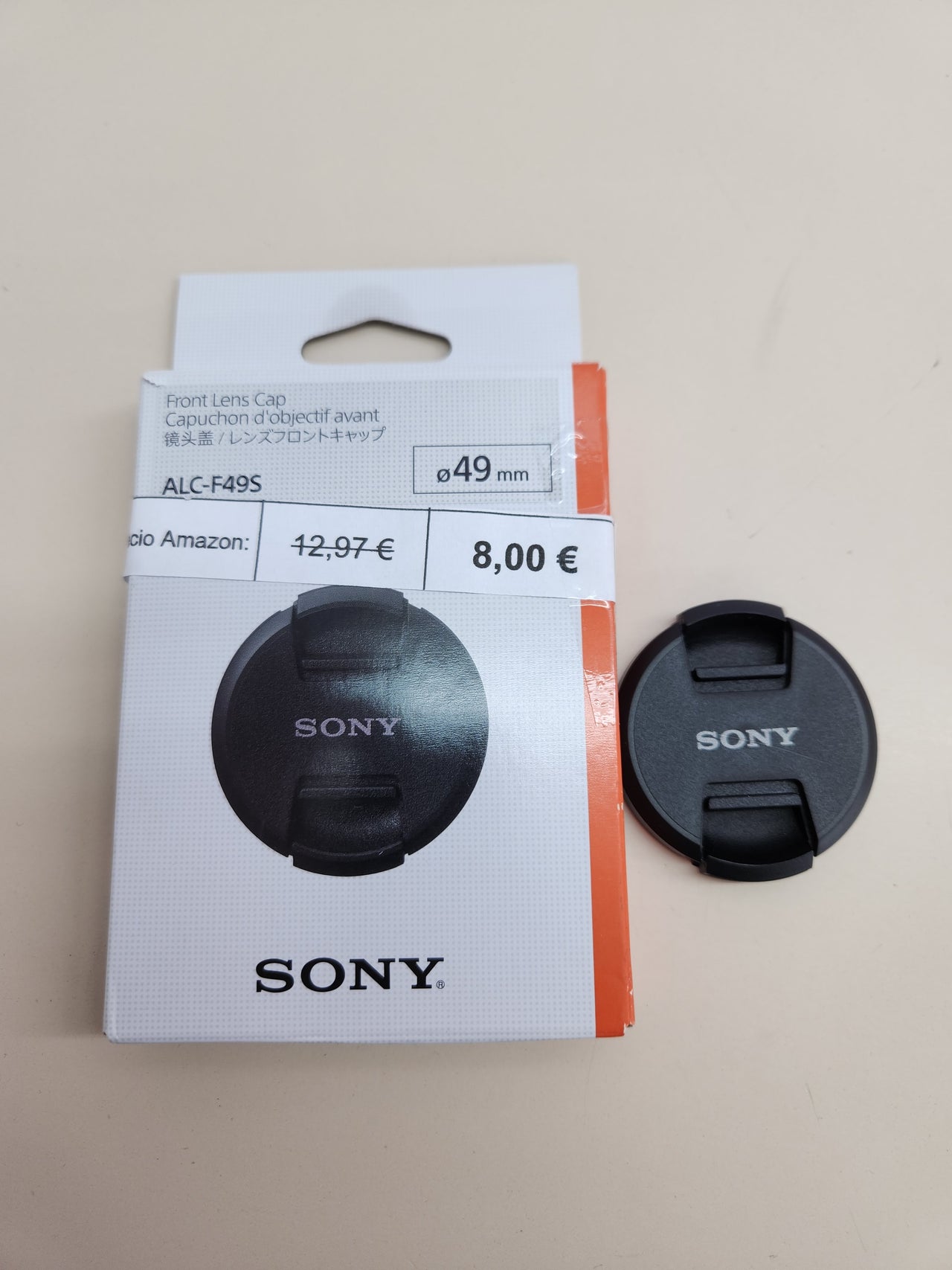 Tapa frontal lente 49 mm Sony ALCF49S
