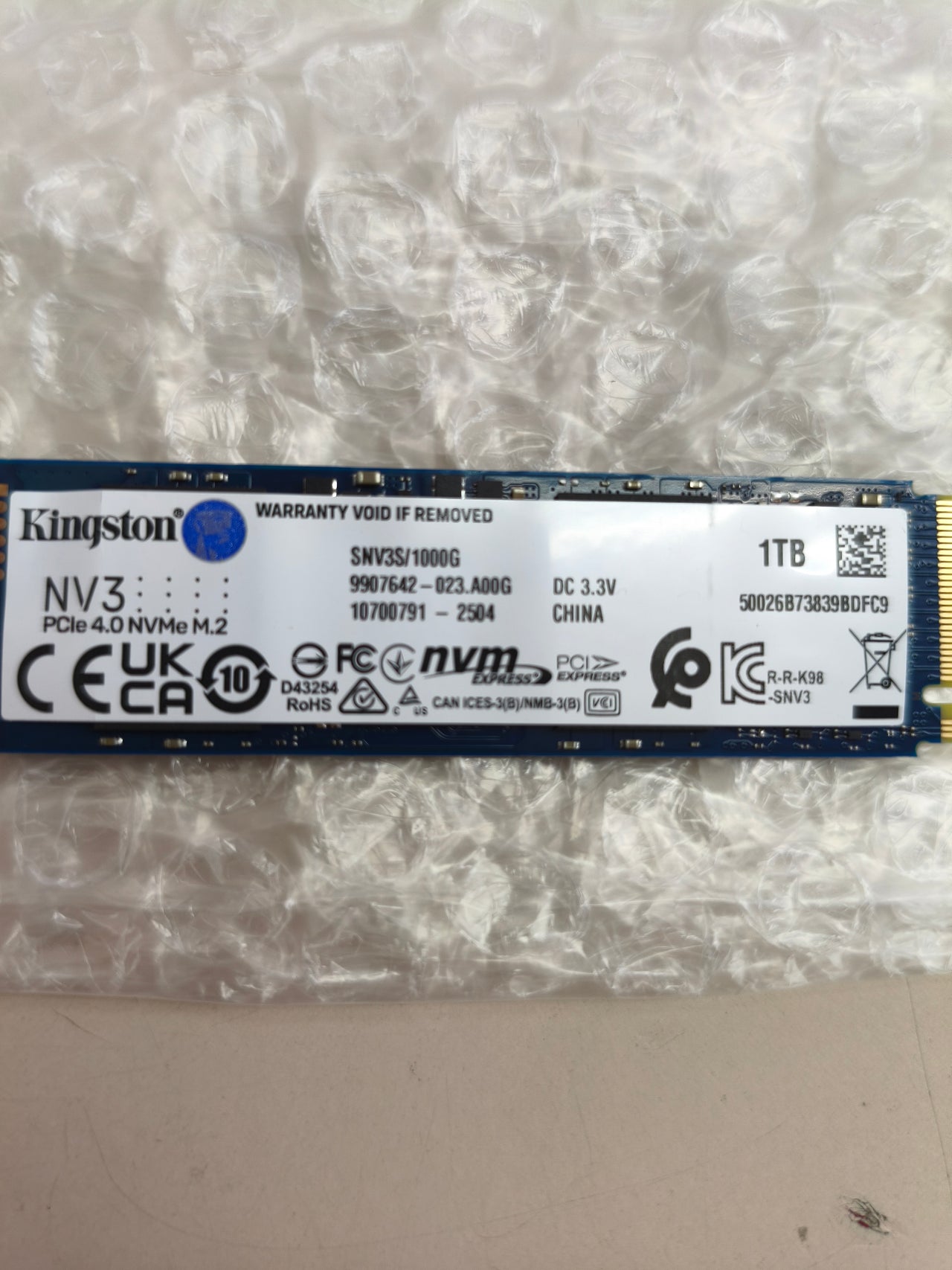 SSD interna Kingston NV3 1 TB