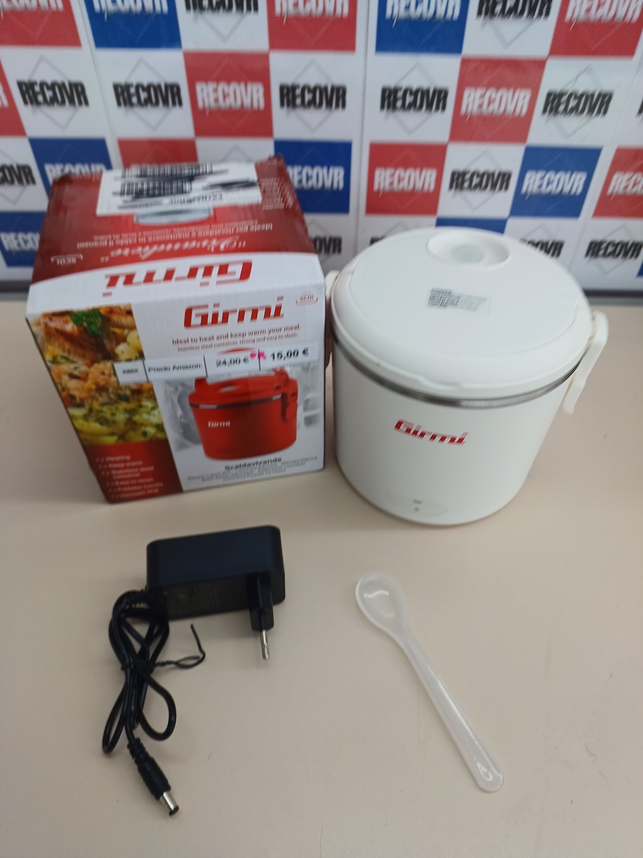 Calentador de alimentos eléctrico Girmi SC01 "Vivandiere", recipiente de acero inoxidable, 0,7 litros, 40 W, color blanco