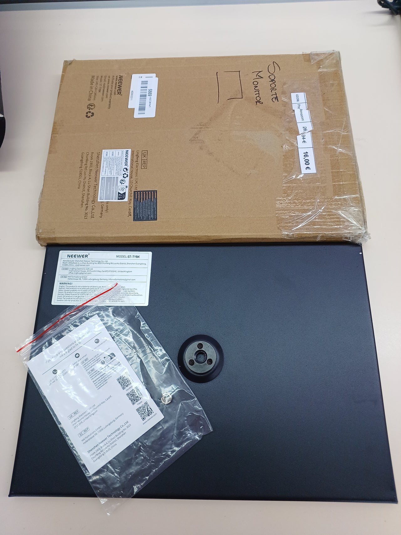 Soporte de Bandeja para proyector de palés para Laptop de 1/4 a 3/8 Pulgadas, Soporte de trípode para Uso en escenarios, Salas de reuniones, Salas de conferencias al Aire Libre Neewer