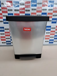 Cubo basura 21L pedal plástico BPA gris Tatay