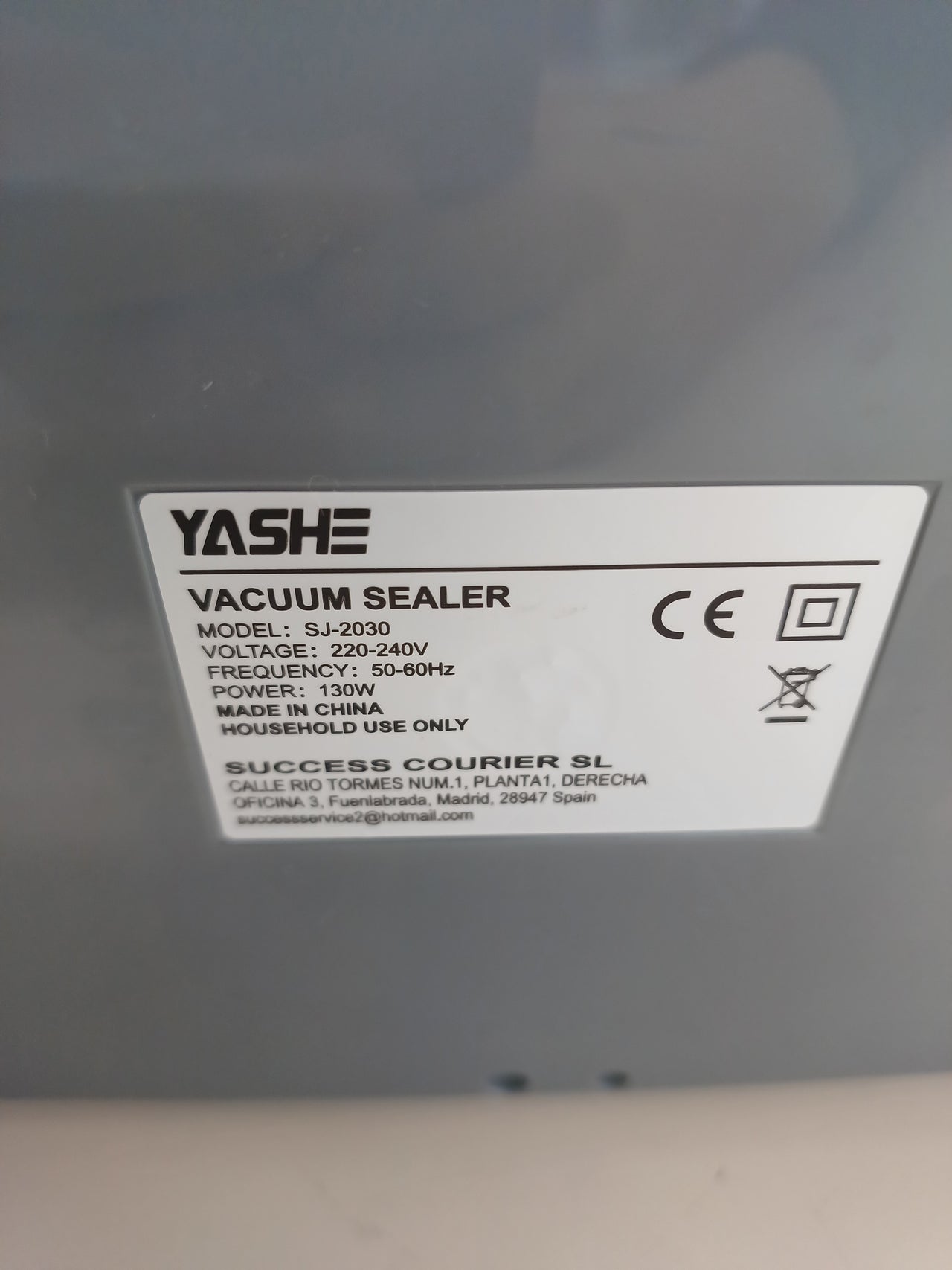 Envasadora 80KPA doble sellado 10 en 1 con rollo YASHE